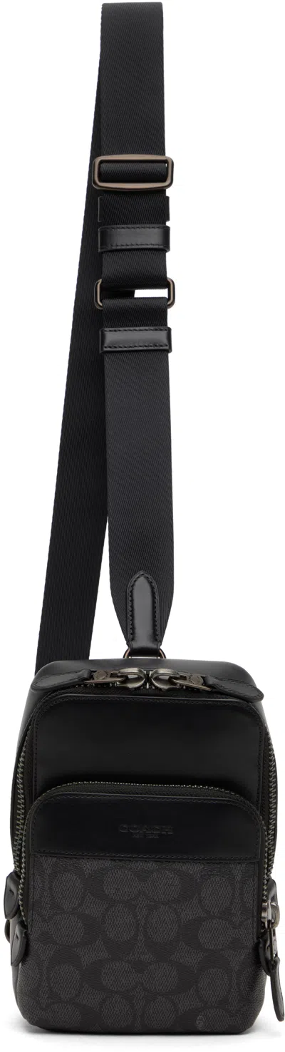 Coach Black Gotham Sling Pack 13 Bag In Charcoal