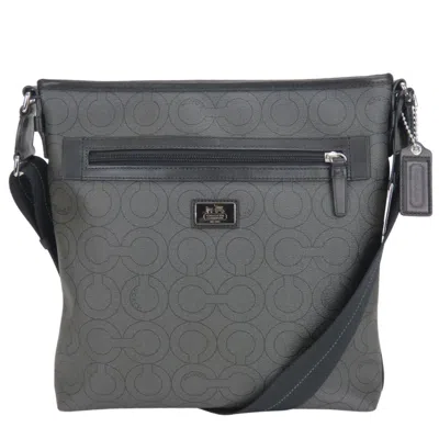 Pre-owned Coach Black Gray Pvc Shoulder Bag () In Multi