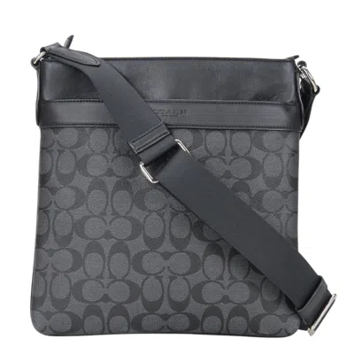 Pre-owned Coach Black Gray Signature Line Shoulder Bag () In Multi