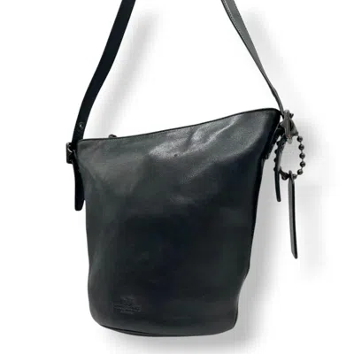 Pre-owned Coach Black Gunmetal Leather Shoulder Bag ()