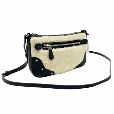 Pre-owned Coach Black Ivory Leather Pochette Shoulder Bag () In Multi