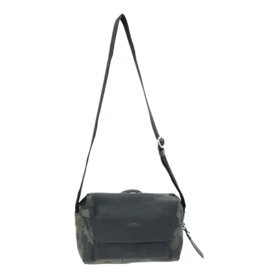 Pre-owned Coach Black Khaki Leather Shoulder Bag () In Multi