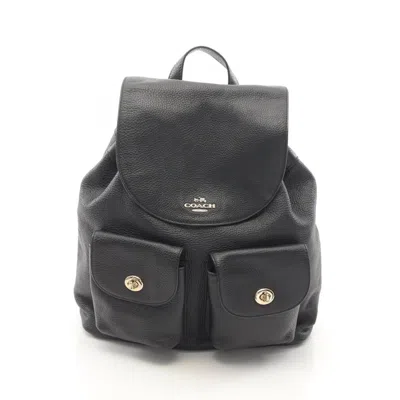 Pre-owned Coach Black Leather Backpack ()
