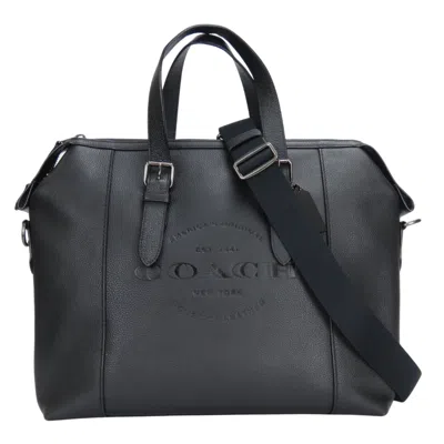 Pre-owned Coach Black Leather Briefcase Tote Bag ()