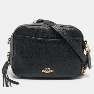 Pre-owned Coach Black Leather Camera Crossbody Bag