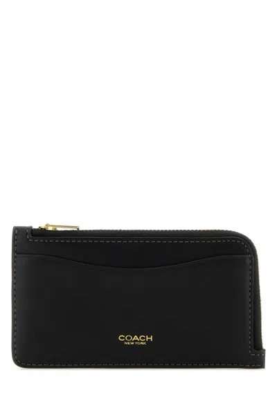 Coach Black Leather Card Holder