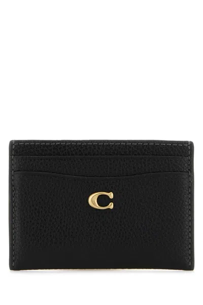 Coach Black Leather Card Holder