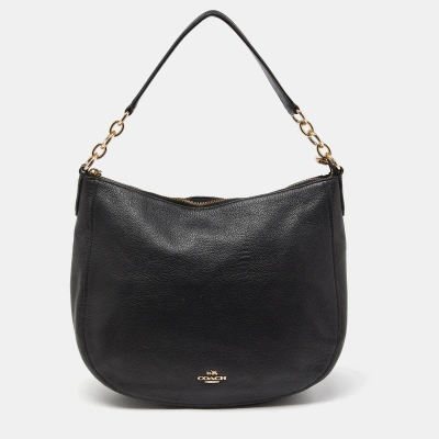 Pre-owned Coach Black Leather Chelsea Hobo
