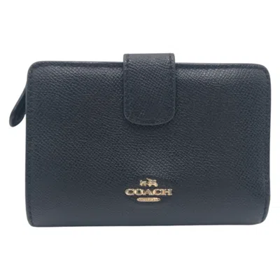 Coach Black Leather Compact Wallet
