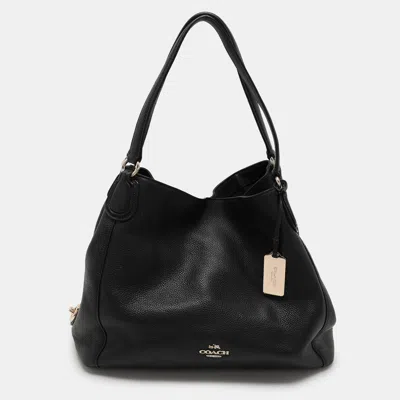 Pre-owned Coach Black Leather Edie 31 Satchel