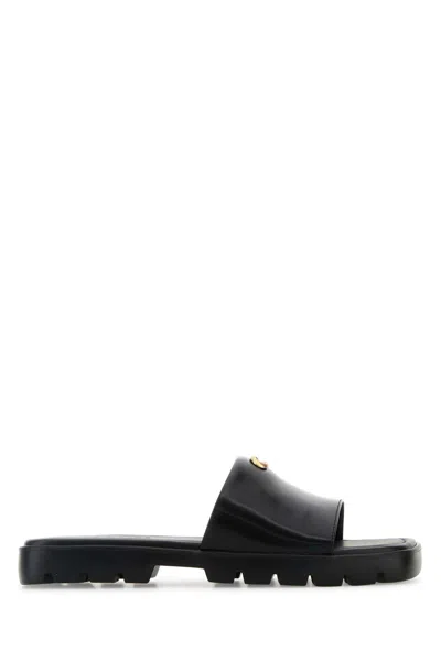 Coach Black Leather Florence Slippers
