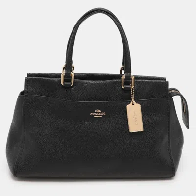 Pre-owned Coach Black Leather Fulton Satchel