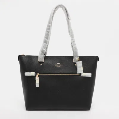 Pre-owned Coach Black Leather Gallery Tote