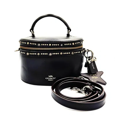 Pre-owned Coach Black Leather Handbag Shoulder Bag Vanity Bag ()