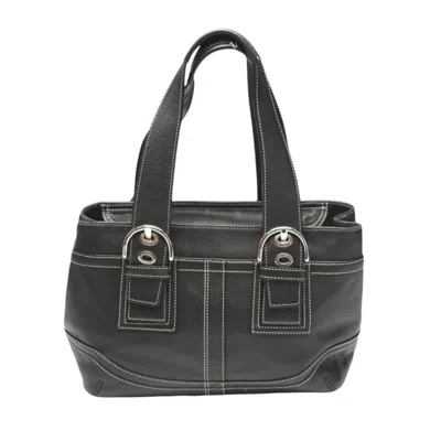 Pre-owned Coach Black Leather Handbag Tote Bag ()