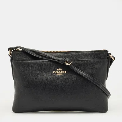 Pre-owned Coach Black Leather Journal Crossbody Bag