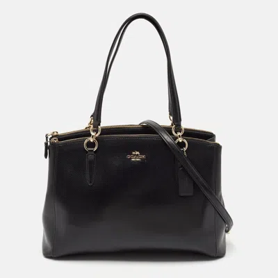 Pre-owned Coach Black Leather Large Christie Carryall Satchel