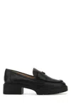 Coach Black Leather Leah Loafers In Black