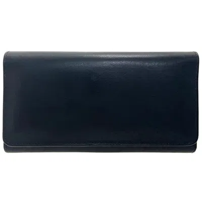 Pre-owned Coach Black Leather Long Wallet (tri-fold) ()