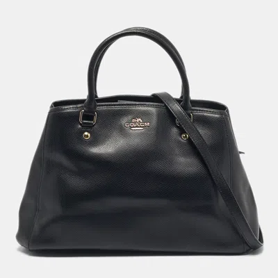 Pre-owned Coach Black Leather Margot Carryall Satchel
