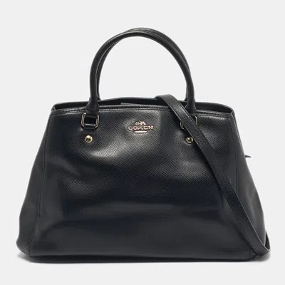 Coach Black Leather Margot Carryall Satchel