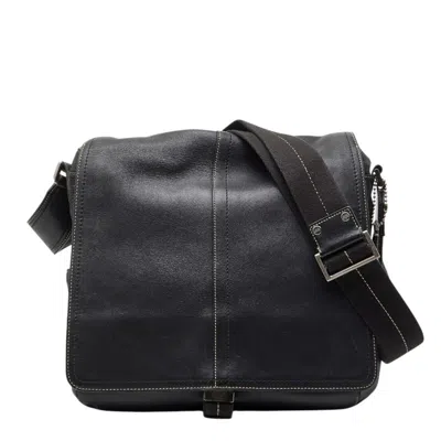 Pre-owned Coach Black Leather Messenger Bag Shoulder Bag ()