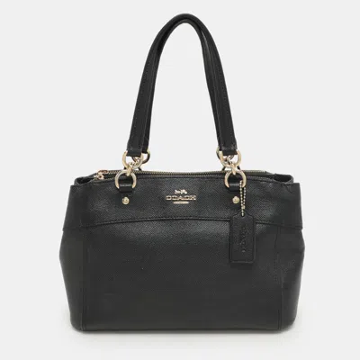 Pre-owned Coach Black Leather Mini Brooke Carryall Satchel