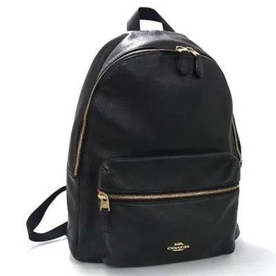 Pre-owned Coach Black Leather Nylon Backpack ()