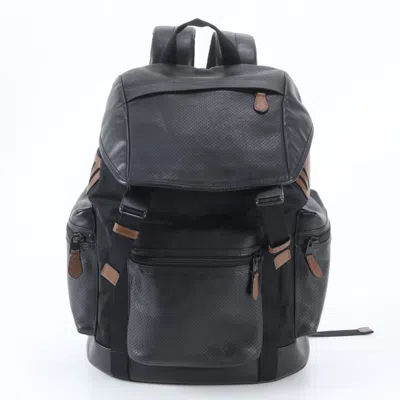 Pre-owned Coach Black Leather Nylon Backpack Shoulder Bag ()