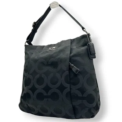 Pre-owned Coach Black Leather Nylon Shoulder Bag ()