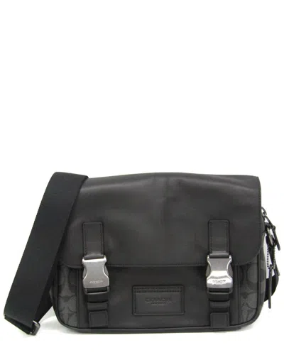 Pre-owned Coach Black Leather, Pvc Shoulder Bag (authentic Pre-loved)