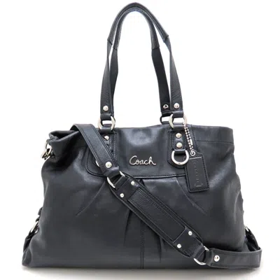Pre-owned Coach Black Leather Tote Bag ()