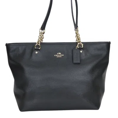 Pre-owned Coach Black Leather Tote Bag ()