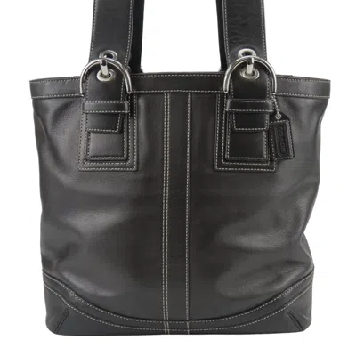 Pre-owned Coach Black Leather Tote Bag ()