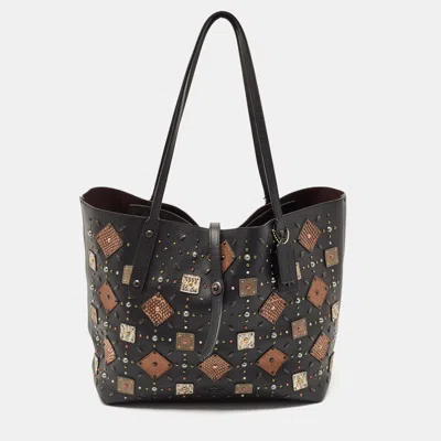 Pre-owned Coach Black Leather Upcrafted Market Tote