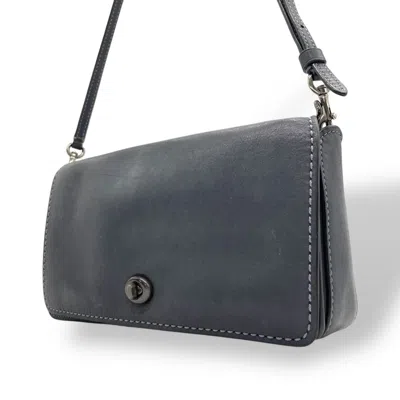Pre-owned Coach Black Navy Leather Shoulder Bag () In Multi