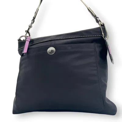 Pre-owned Coach Black Nylon Leather Shoulder Bag ()