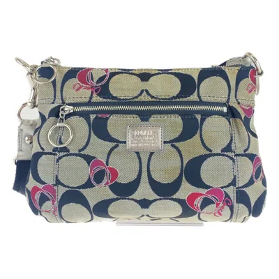 Pre-owned Coach Black Pink Canvas Pochette Shoulder Bag ()