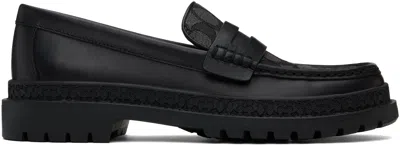 Coach Black Signature Jacquard Loafers
