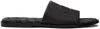 Coach Monogram-jacquard Leather Slides In Black