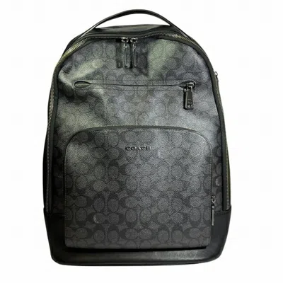 Pre-owned Coach Black Signature Line Backpack ()