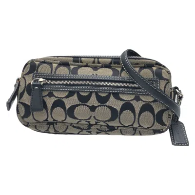 Pre-owned Coach Black Signature Line Pochette Shoulder Bag ()
