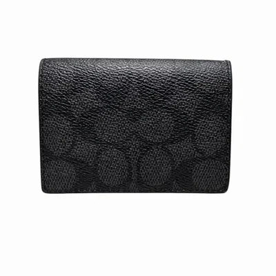 Pre-owned Coach Black Signature Line Wallet (tri-fold) ()