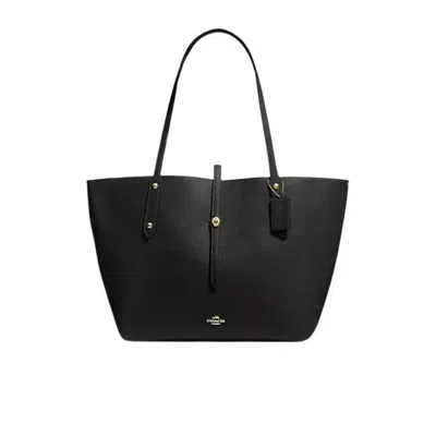 Coach Black/red Pebble Leather Market Tote