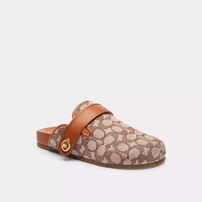 Coach Blake Clogs Aus Textilem Signature-jacquard In Brown