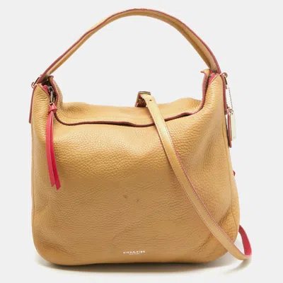 Coach Bleecker Beige Leather Hobos In Sand