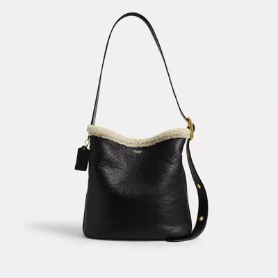 Coach Bleecker Bucket Bag In Shearling In Multi