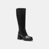 Coach Block Heel Tall Boot In Black