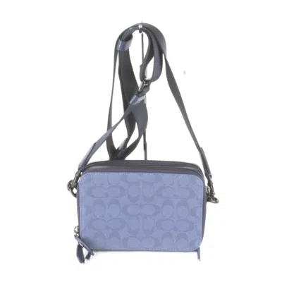 Pre-owned Coach Blue Canvas Shoulder Bag ()