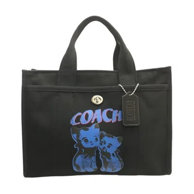Pre-owned Coach Blue Canvas Tote Bag ()